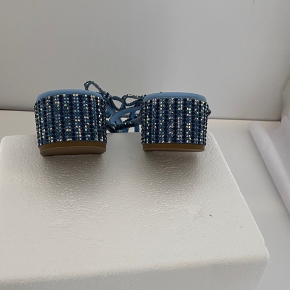 Rene Caovilla Blue Beaded Sandals - Picture 3 of 5